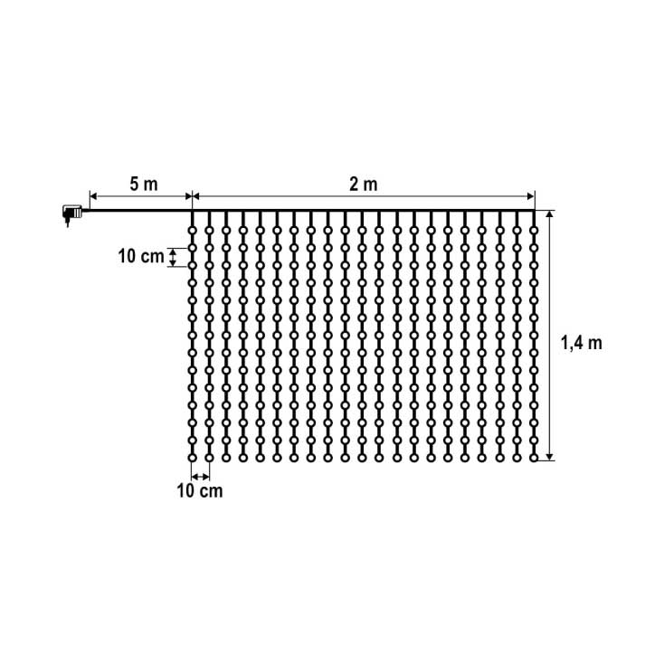 Svetleći LED niz sa 294 toplo bele LED diode Sa adapterom KIN294DWW - dodatni pogled