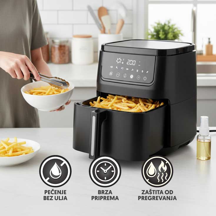 Friteza na vruć vazduh 6.5l 1600W Air Fryer Prosto AF6516D - dodatni pogled