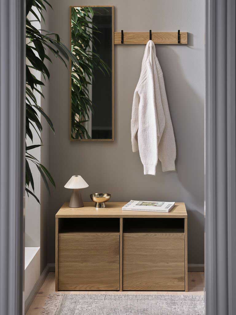 Predsoblje Indie - Ogledalo, Čiviluk i 2 Fioke - dodatni pogled