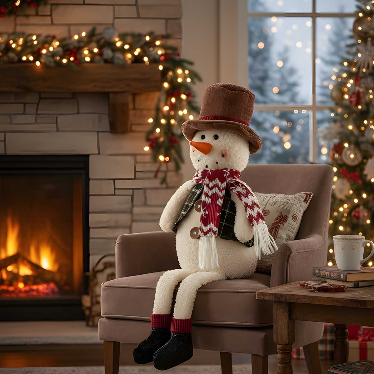 Sneško koji Sedi - Božićna Dekoracija visine 45 cm - dodatni pogled