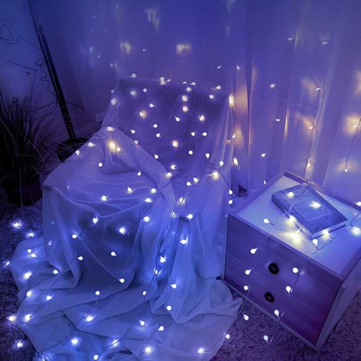 Lampice za jelku sa 100 hladno belih LED dioda 10m Za spoljnu i unutrašnju upotrebu - dodatni pogled