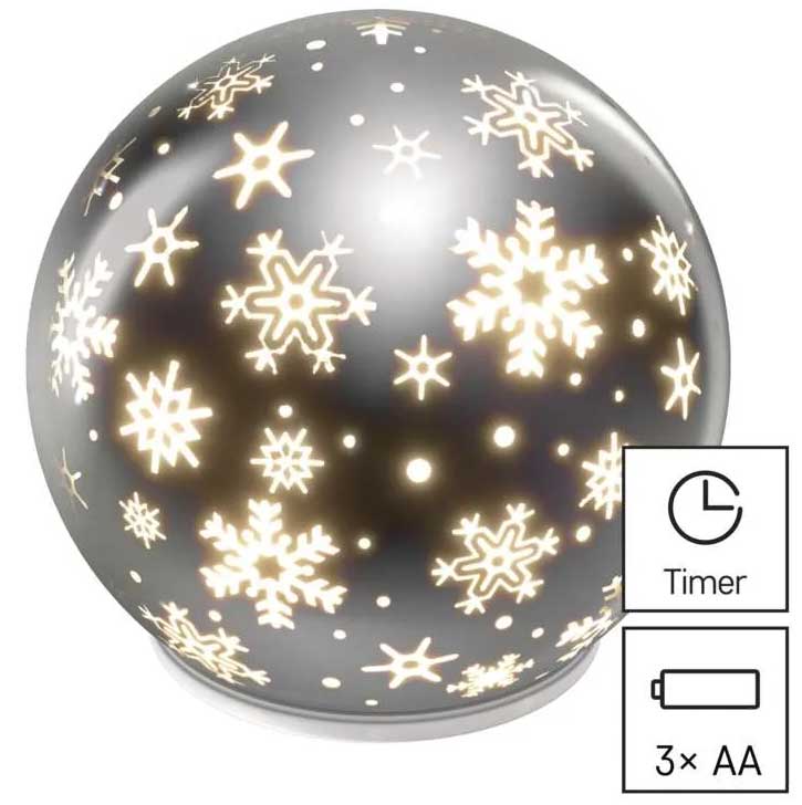 Dekorativni LED projektor Kugla sa pahuljama Na baterije Emos DCLW28 - dodatni pogled