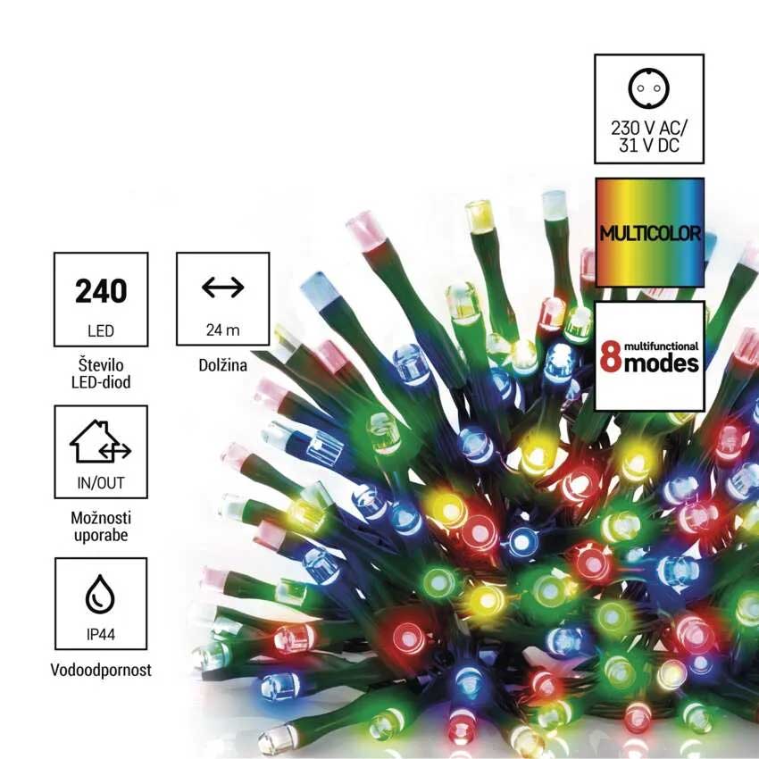 Novogodišnje multikolor lampice 240 LED 24m Sa tajmerom Emos D4AM25 - dodatni pogled