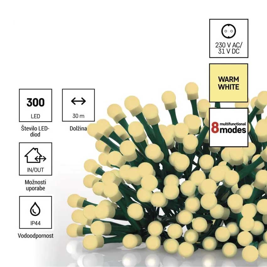 Novogodišnje lampice 300 LED 30m Sa tajmerom Emos D5AW24 - dodatni pogled