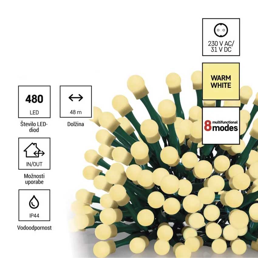 Novogodišnje lampice 480 LED 48m Sa tajmerom Emos D5AW25 - dodatni pogled