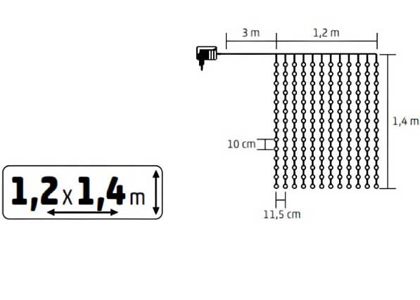 Svetleća zavesa sa 168 hladno belih LED dioda - dodatni pogled