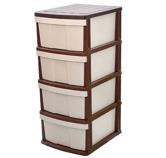 Višenamenska plastična polica sa 4 velike fioke Assorted - dodatni pogled