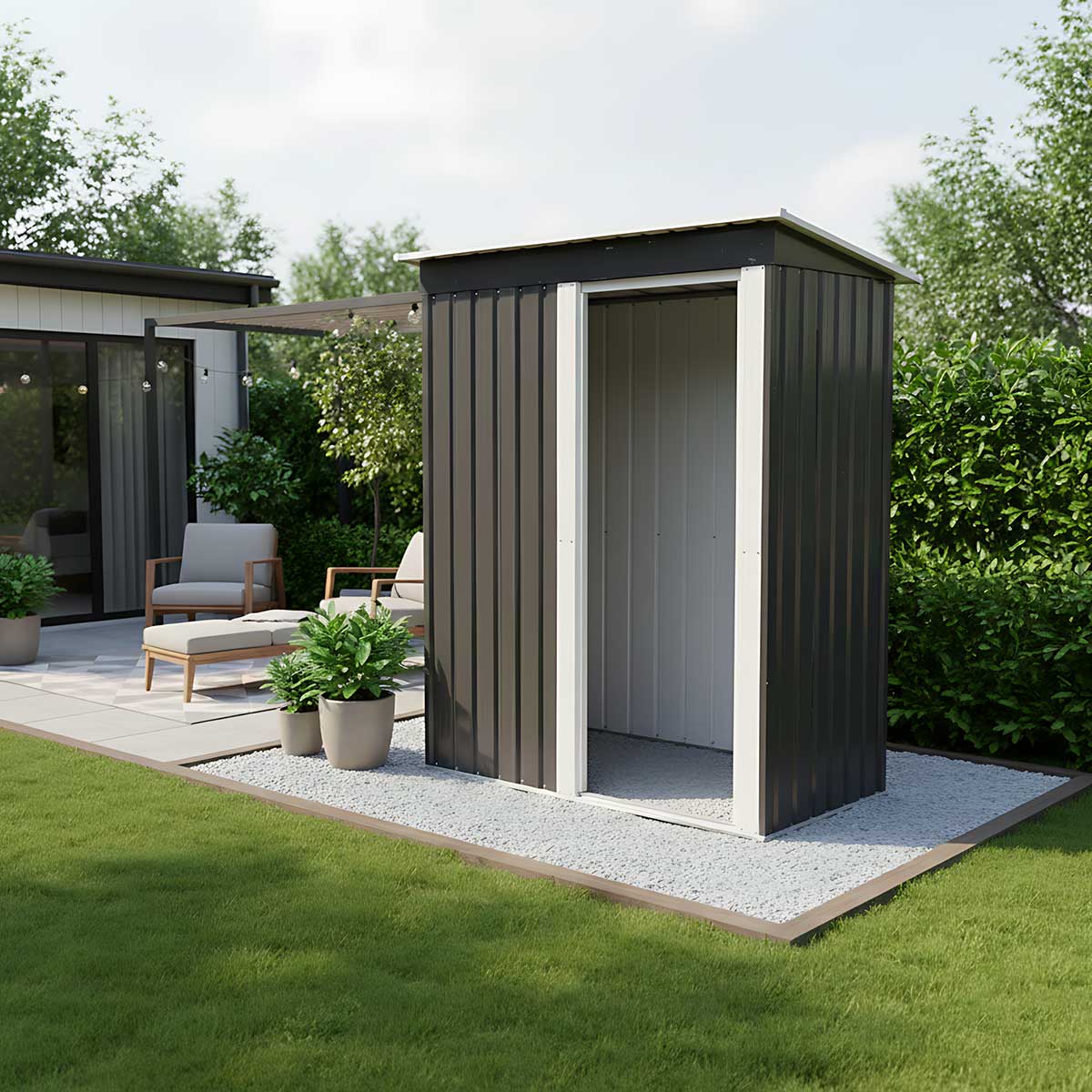 Metalna Beštenska Kućica sa Kliznim Vratima Za Odlaganje Alata i Pribora - dodatni pogled