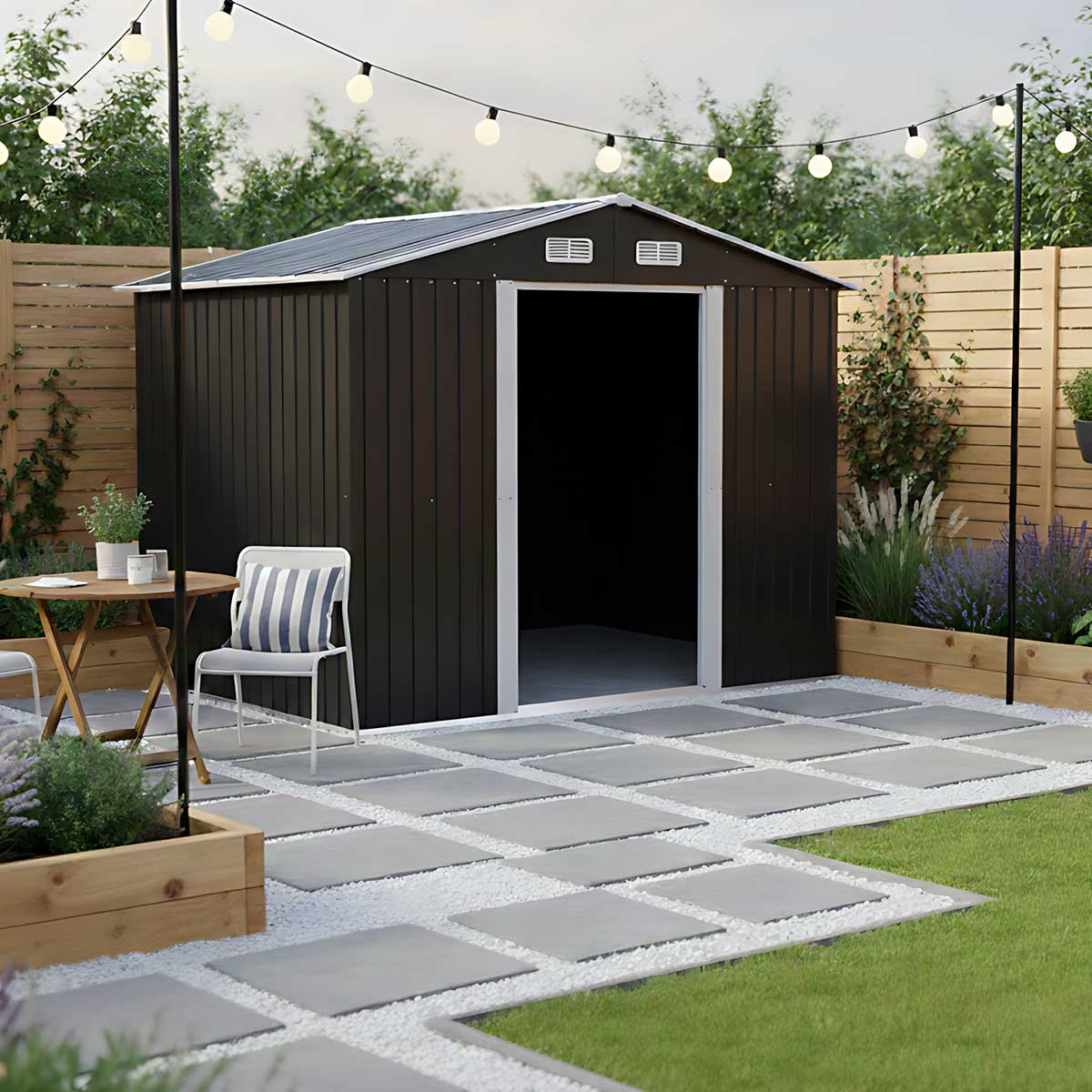 Pomoćna Metalna Kućica sa Kliznim Vratima 257 x 205 x 192 cm - dodatni pogled