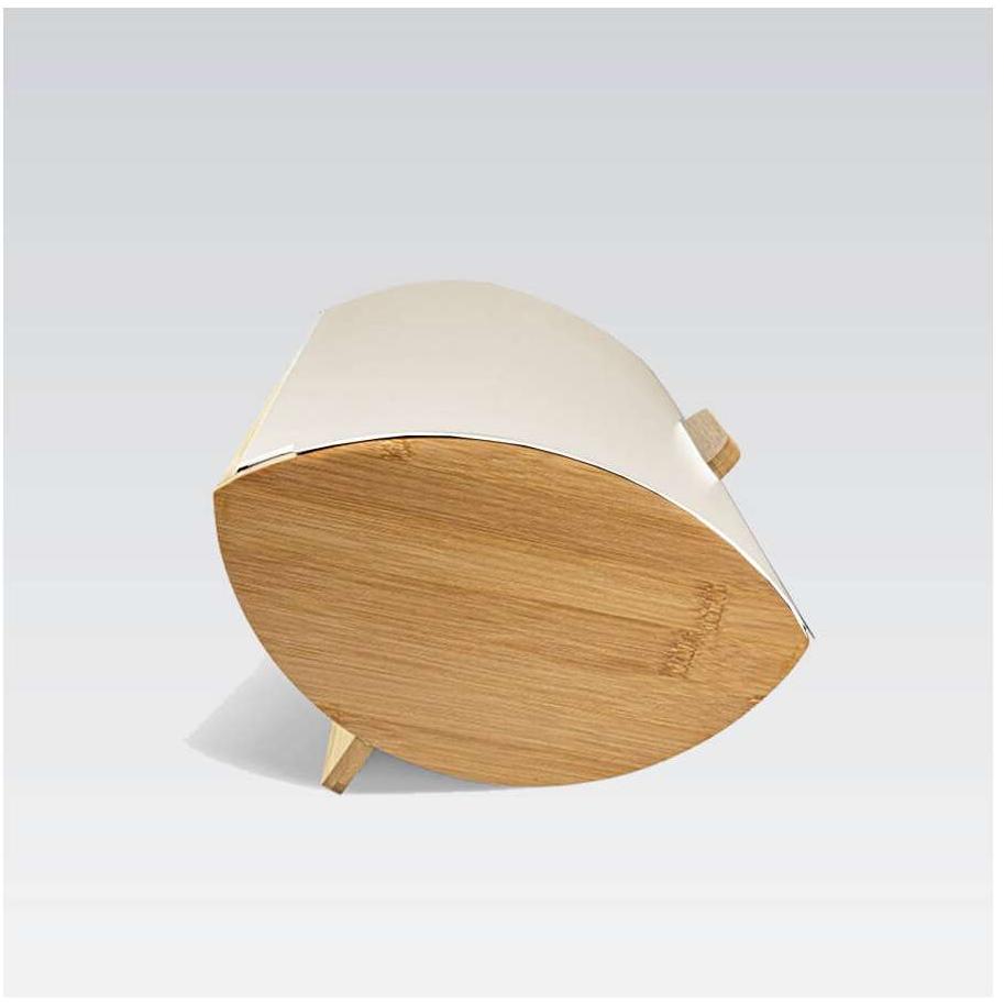 Maestro Drvena kutija za hleb sa metalnim poklopcem MR-1775-IVORY - dodatni pogled