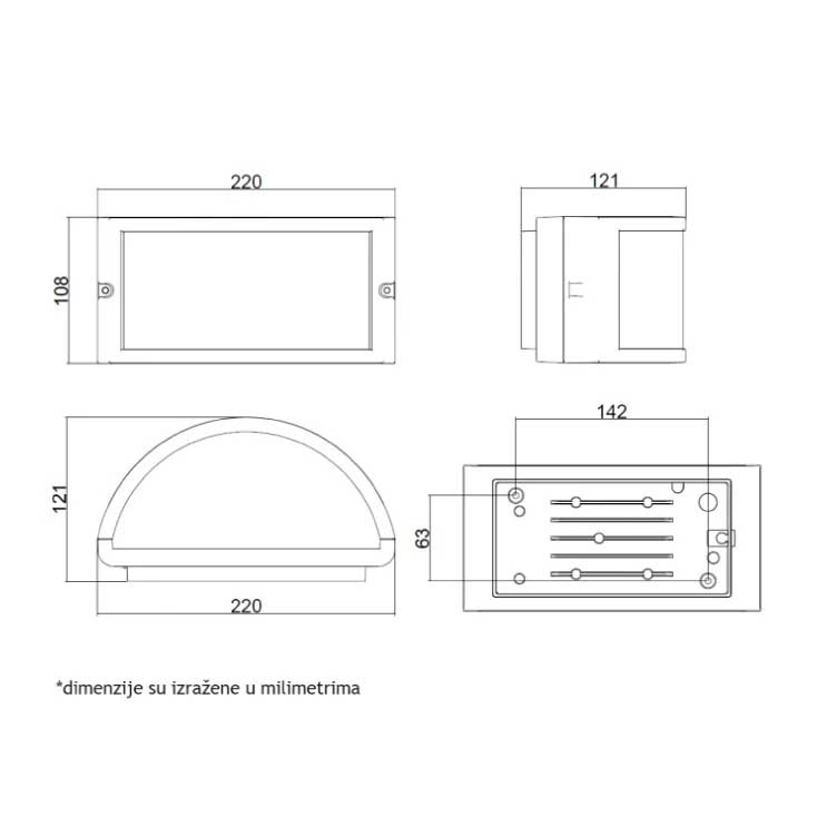 Zidna lampa za spoljnu upotrebu 1xE27 IP54 W11551 - dodatni pogled