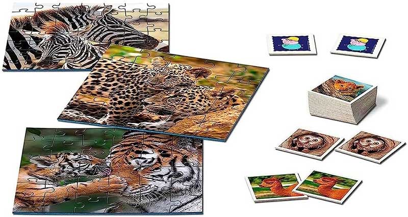 2u1 Društvena igra Memorija + 3 Puzzle Savana Ravensburger 20996 - dodatni pogled