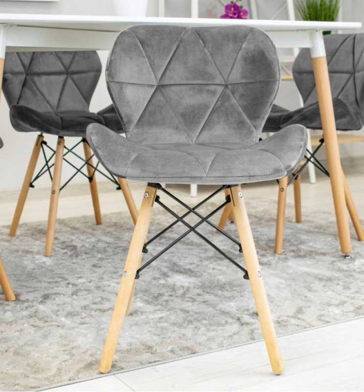 Tapacirana trpezarijska stolica Franca Grey - dodatni pogled