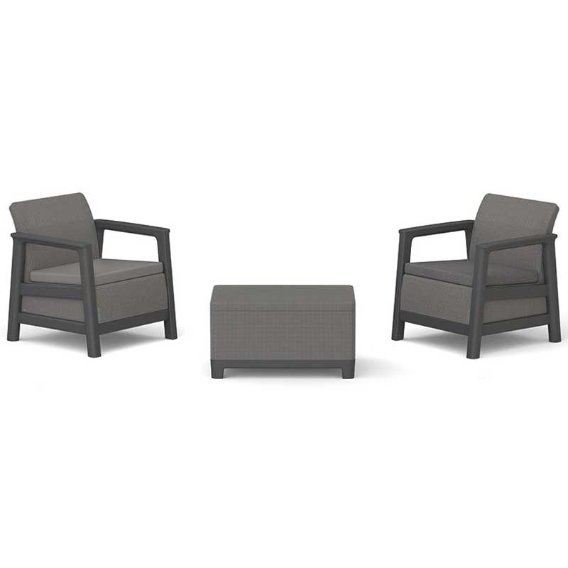 Keter Scandi Linea Balcony Set sa Box stolom Grafit - dodatni pogled