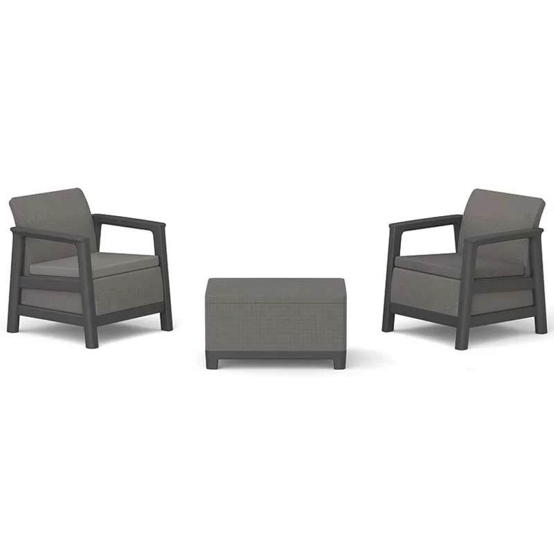 Keter Scandi Linea Balcony Set sa Box stolom Grafit