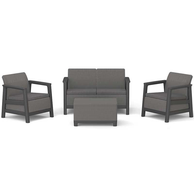 Keter Scandi Linea 2-Seater Set sa Box stolom Grafit - dodatni pogled