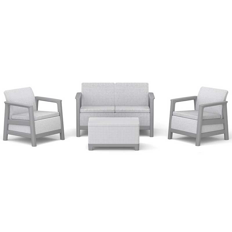 Keter Scandi Linea 2-Seater Set sa Box stolom Siva - dodatni pogled