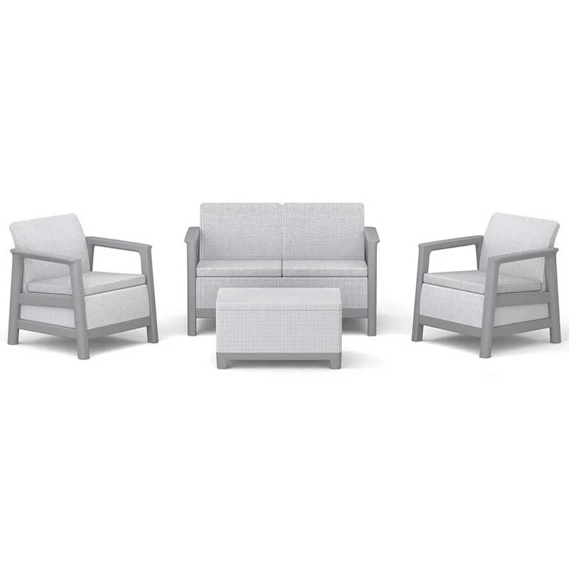 Keter Scandi Linea 2-Seater Set sa Box stolom Siva