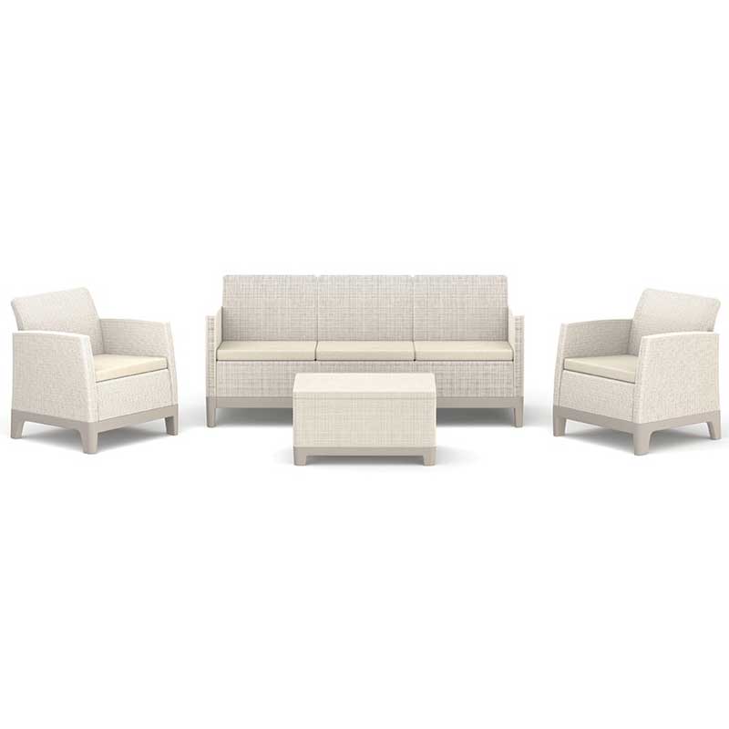 Keter Scandi Forma 3-Seater Lounge set sa trosedom i Box stolom Bež - dodatni pogled