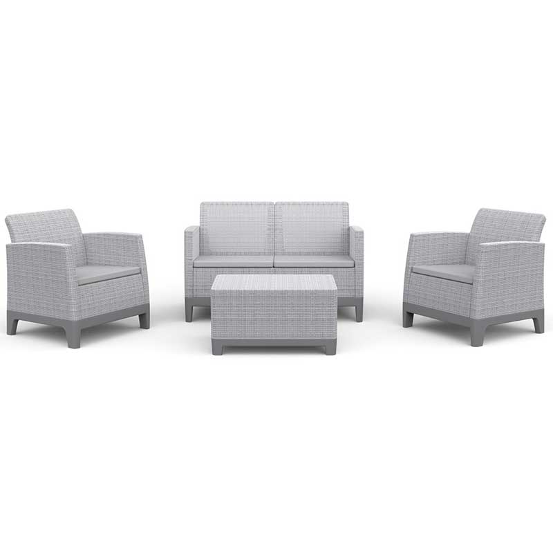 Keter Scandi Forma 2-Seater Set sa dvosedom i Box stolom Siva - dodatni pogled