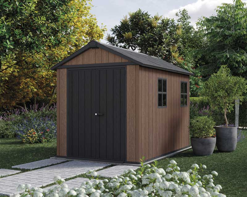 Montažna pomoćna baštenska kućica Šupa Keter Newton Plus Wide 9x7.5FT Braon - dodatni pogled