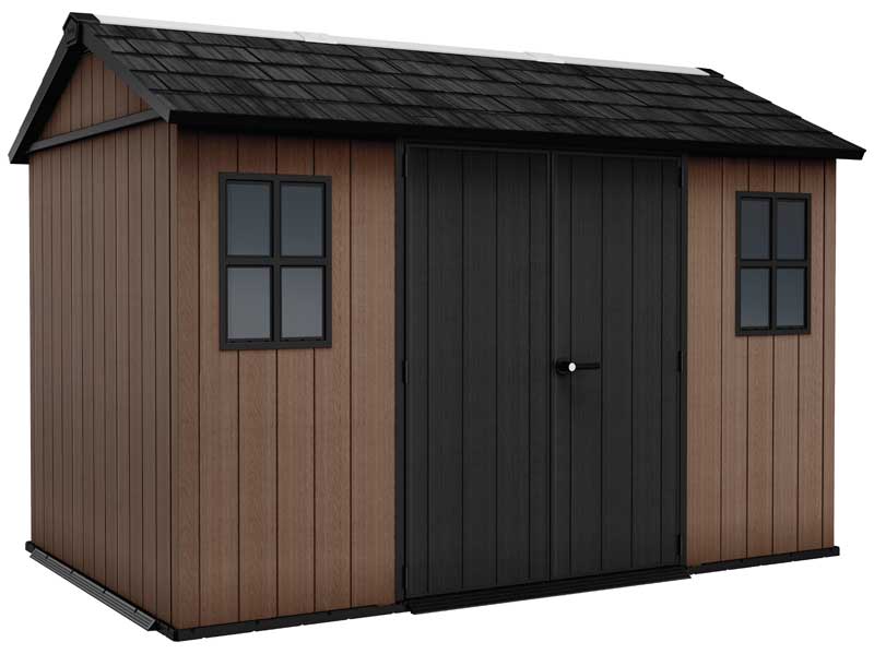 Montažna pomoćna baštenska kućica Šupa Keter Newton Plus Wide 11x7.5FT Braon - dodatni pogled