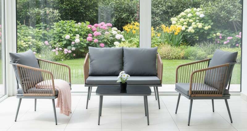 Baštenska garnitura sa dvosedom Dali Ratan Braon - dodatni pogled