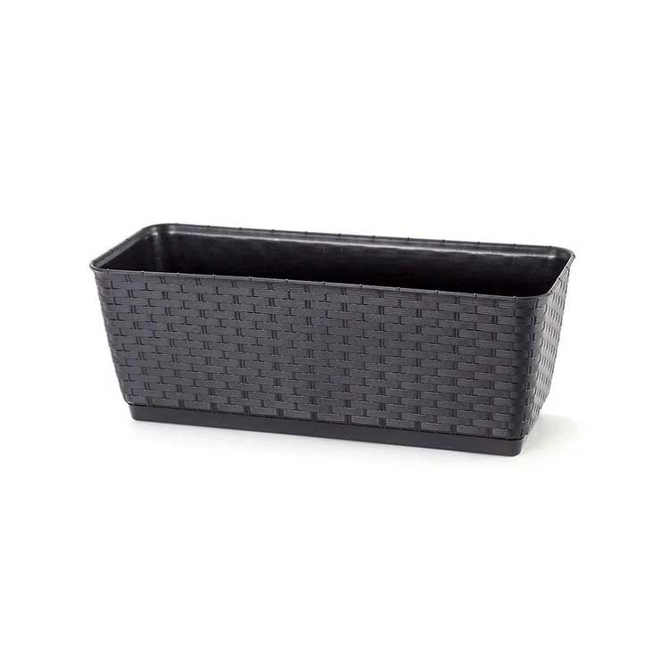 Žardinjera za cveće Ratan Look 50cm Antracit - dodatni pogled