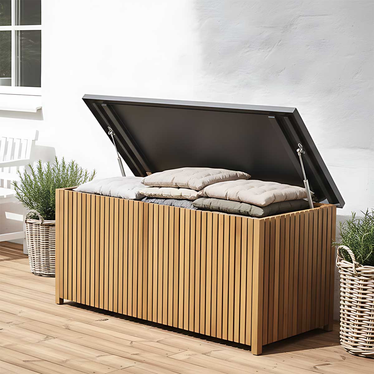 Sanduk Za Odlaganje Od Drveta Futro 134 x 61 x 54 cm - dodatni pogled