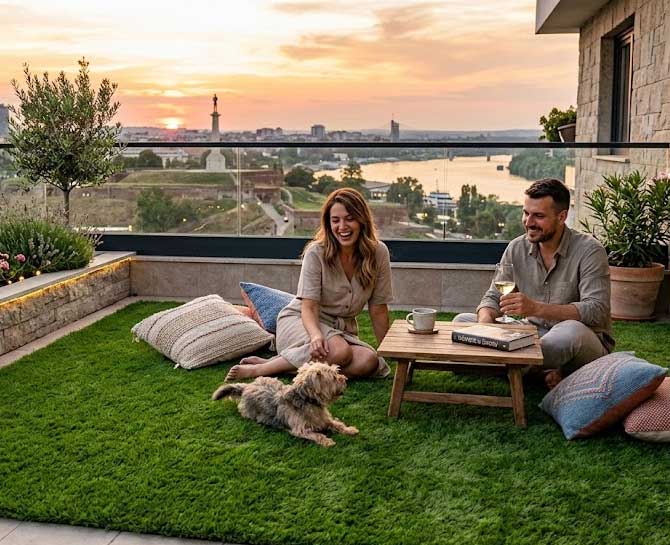 Veštačka trava D28mm 2x3m - dodatni pogled