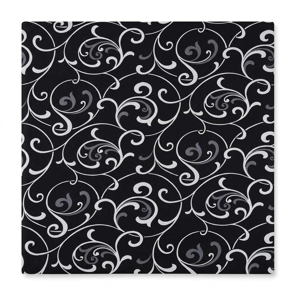Jastuk Za Stolicu - Sedalica 1 kom. 40x40 cm BLACK ORNAMENT - dodatni pogled
