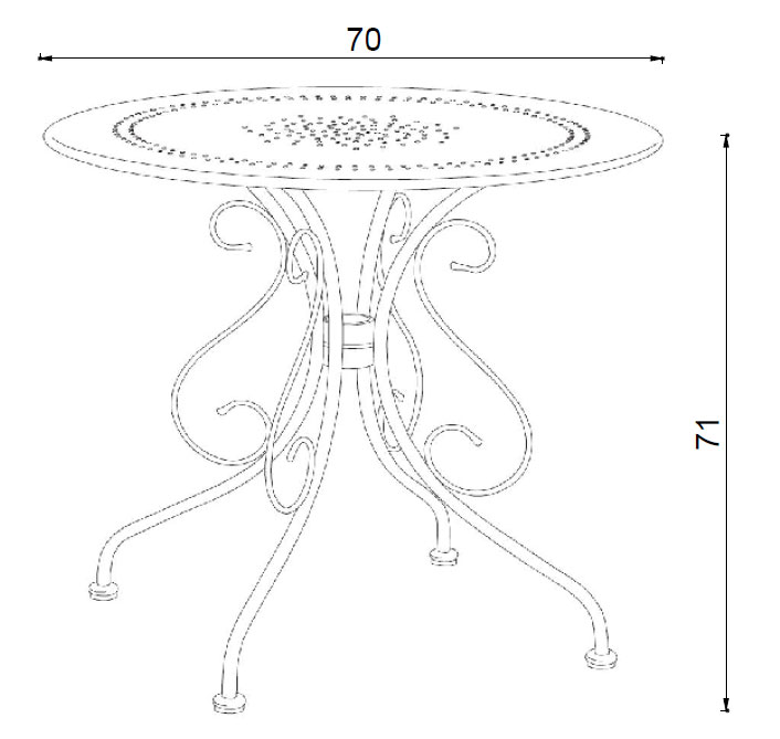 Okrugli metalni baštenski Sto Moka - dodatni pogled