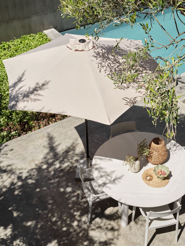 Suncobran Sa UV Zaštitom i Ručicom Za Podizanje i Spuštanje Maxdenn Bež 250 cm - dodatni pogled