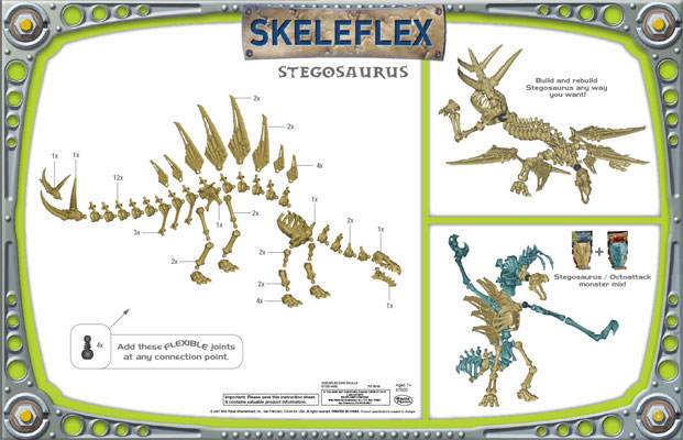 Skeleflex Dino Alien Lobanja WL57025 - Stegosaurus - dodatni pogled