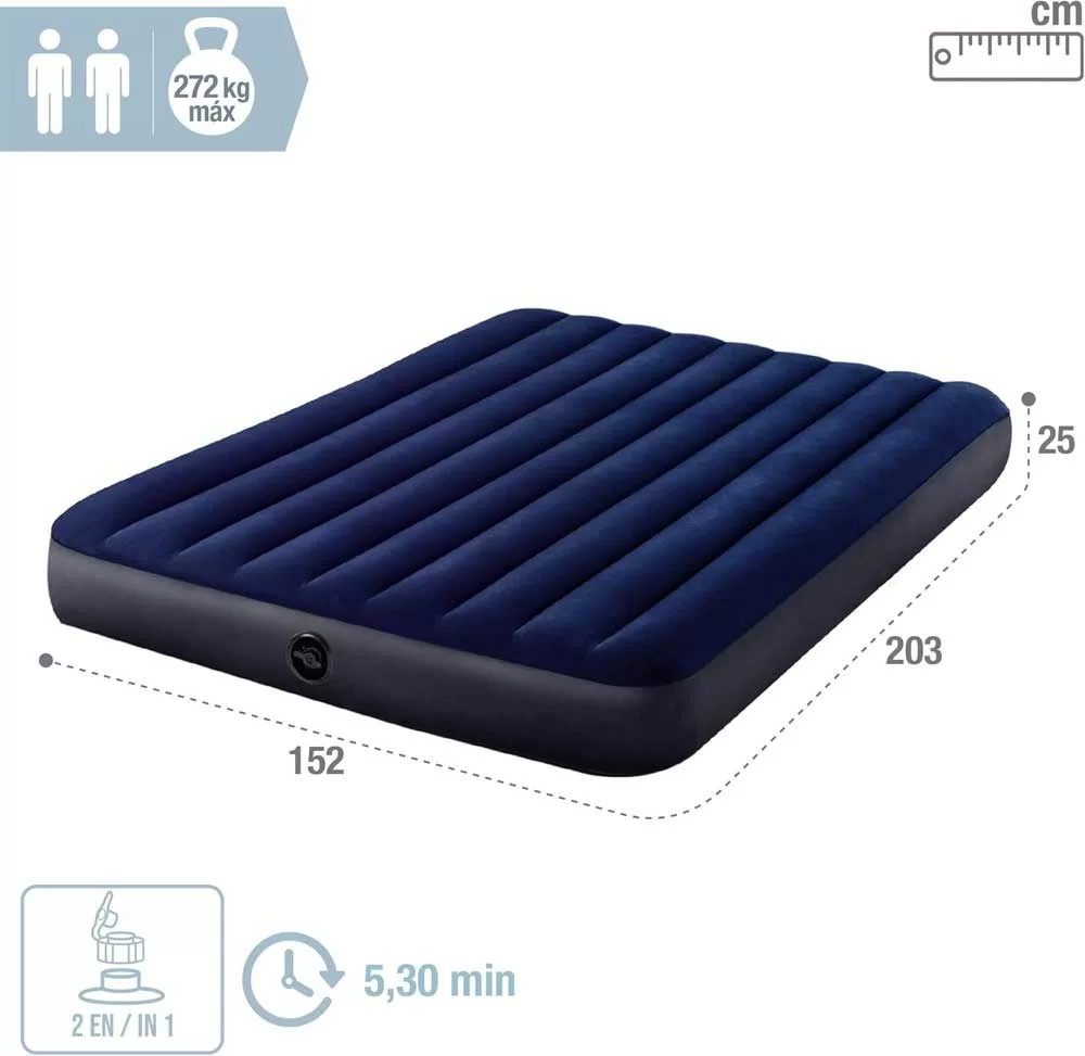 Intex Krevet na naduvavanje 203x152x25cm sa ručnom pumpom 64765