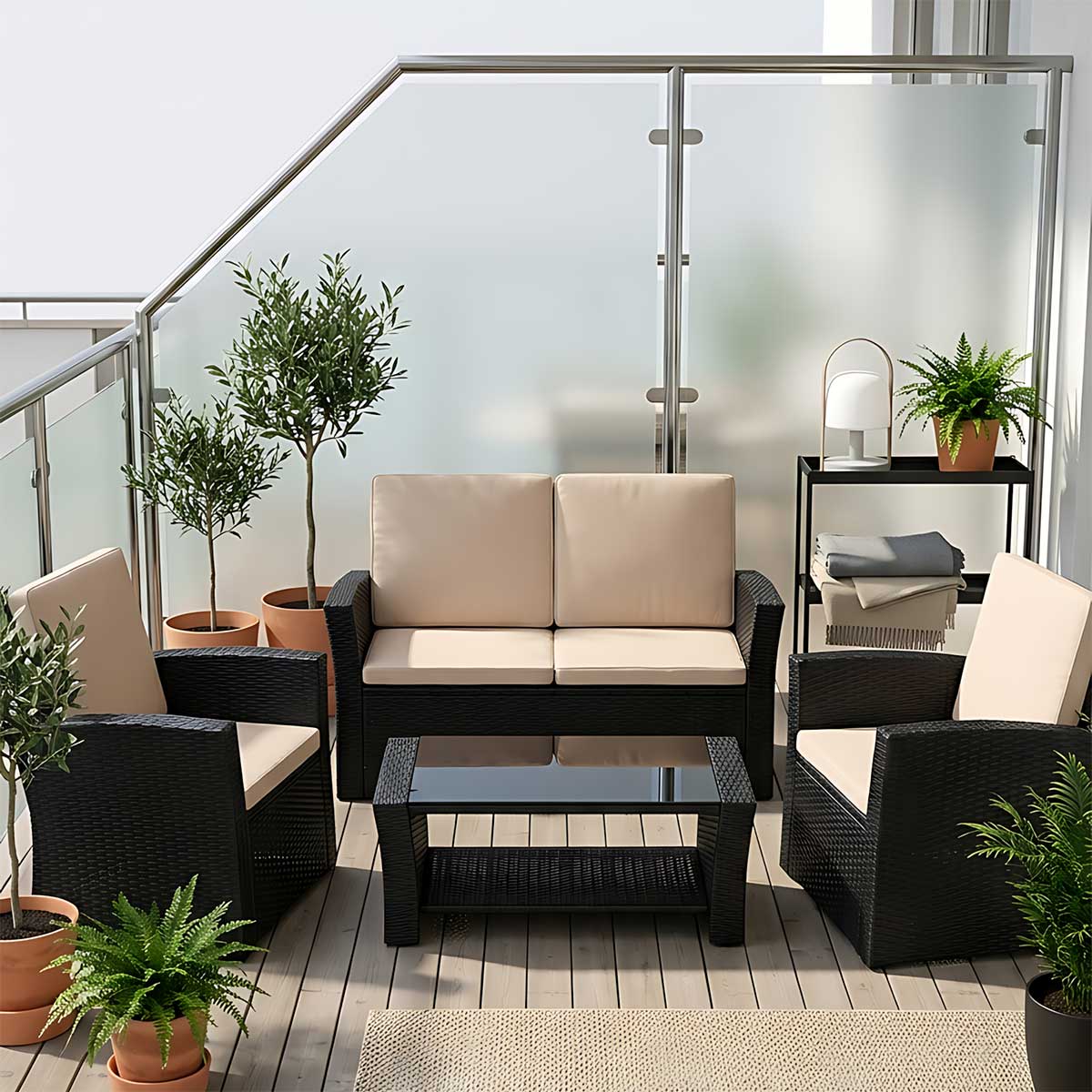 Lounge Ratan Garnitura Ester - 2 Fotelje, Dvosed i Sto - dodatni pogled