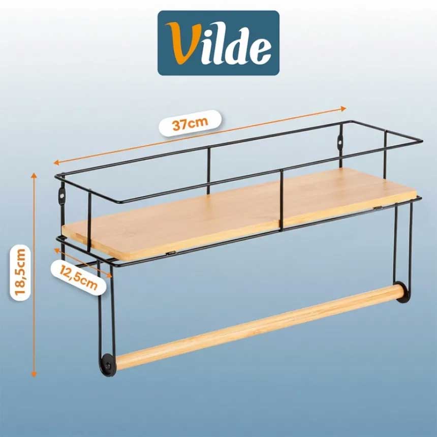 Vilde Kuhinjska polica sa držačem za ubrus 229224 - dodatni pogled