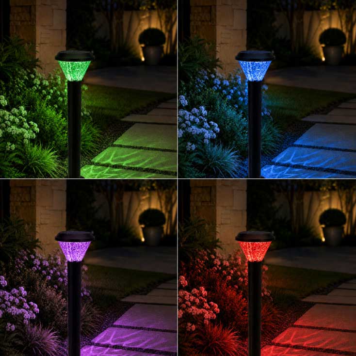 Solarna stubna RGB lampa sa daljinskim upravljačem - dodatni pogled
