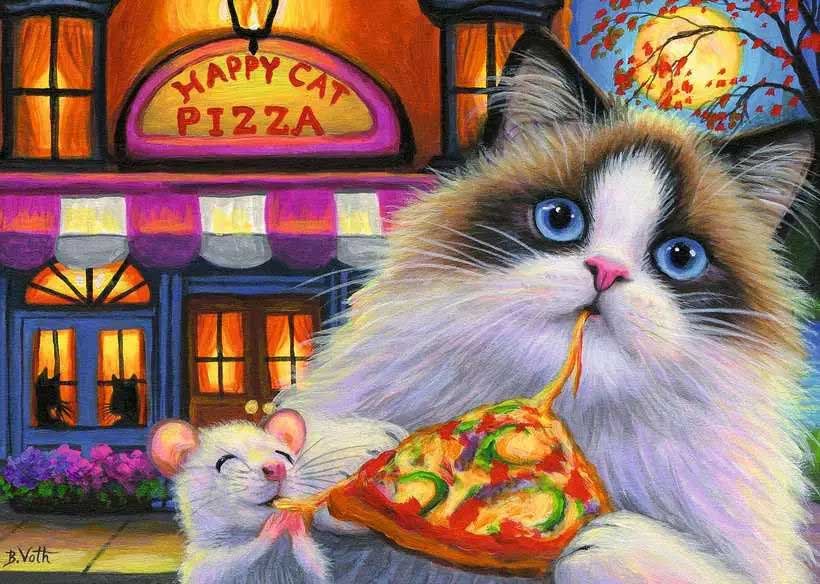 Puzzle za decu 35 delova Happy Cat Pizza Ravensburger 12004060 - dodatni pogled