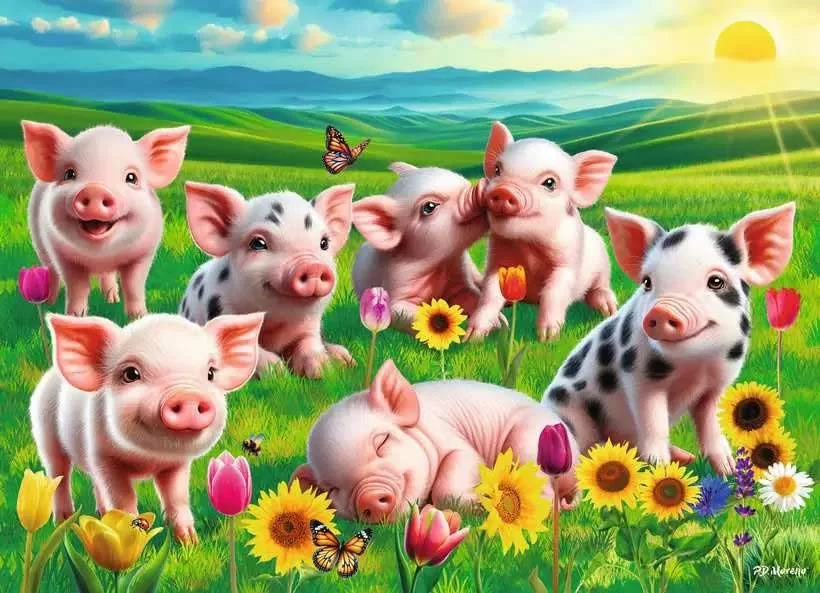 Puzzle za decu 60 delova Prasići Ravensburger 12004256