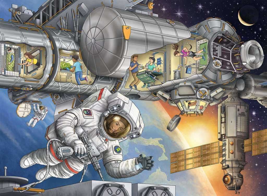 Puzzle za decu 100XXL delova Na svemirskoj stanici Ravensburger 13366 - dodatni pogled