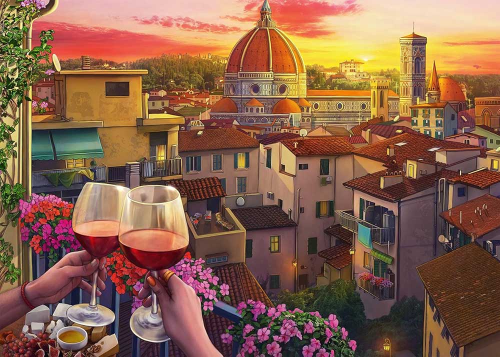 Puzzle 500 delova Terasa i vino u Italiji Ravensburger 16796 - dodatni pogled