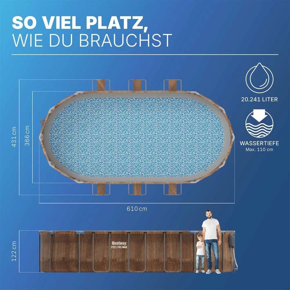 Bestway Bazen sa pumpom i merdevinama Steel Pro MAX™ 610x366x122cm 56719