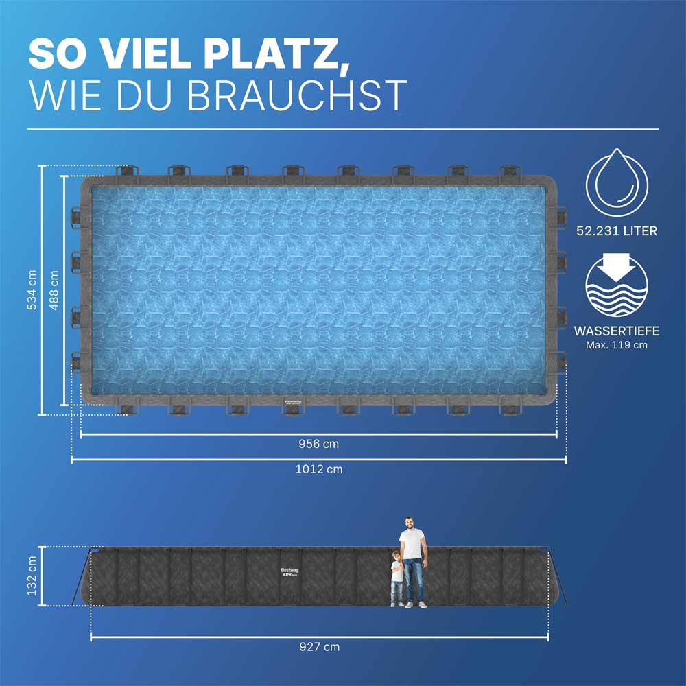 Bestway APX365™ Bazen sa peščanom pumpom i merdevinama 956 x 488 x 132 cm 561KJ - dodatni pogled