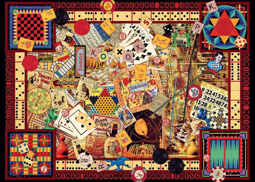 Puzzle slagalica 1000 delova Starinske društvene igre Ravensburger 12000655 - dodatni pogled