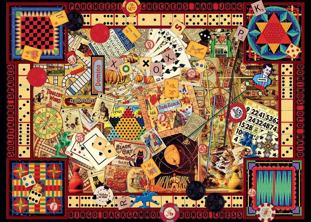 Puzzle slagalica 1000 delova Starinske društvene igre Ravensburger 12000655