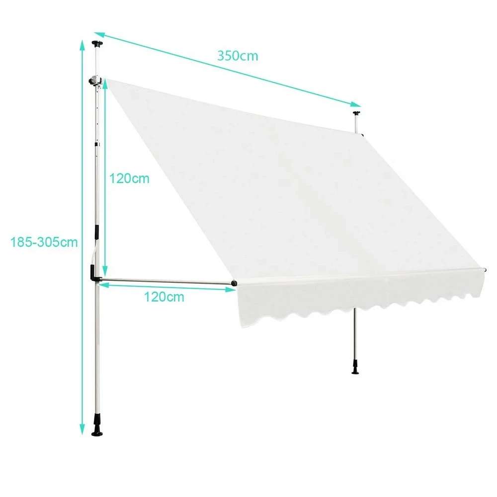 Beife Balkonska Tenda sa Teleskopskim Nosačima 350 x 120 cm Montelux Easy - Bez Bušenja - dodatni pogled