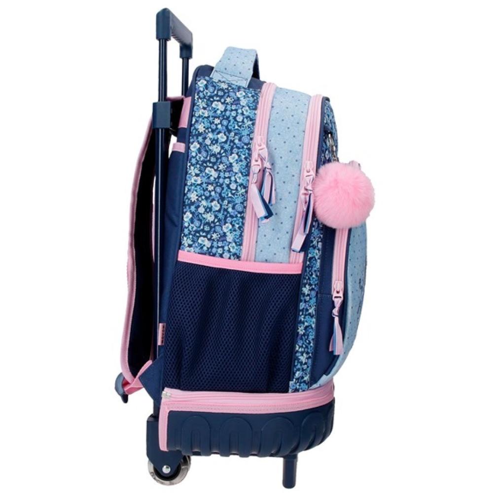 Ranac za školu 43cm sa točkićima Movom Spring Vibes blue 32629 - dodatni pogled