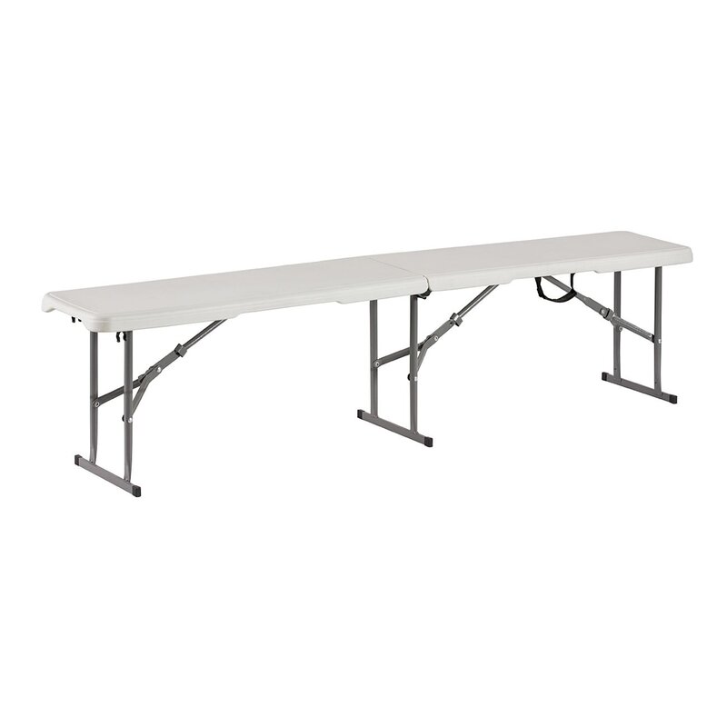Sklopiva klupa bela 180x30x43cm - dodatni pogled
