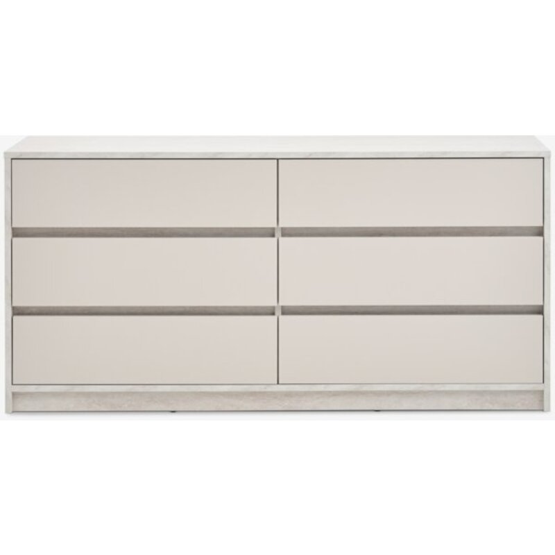 Komoda BILLUND 3+3 fioke, travertin/bež, 153x74x39 cm - dodatni pogled
